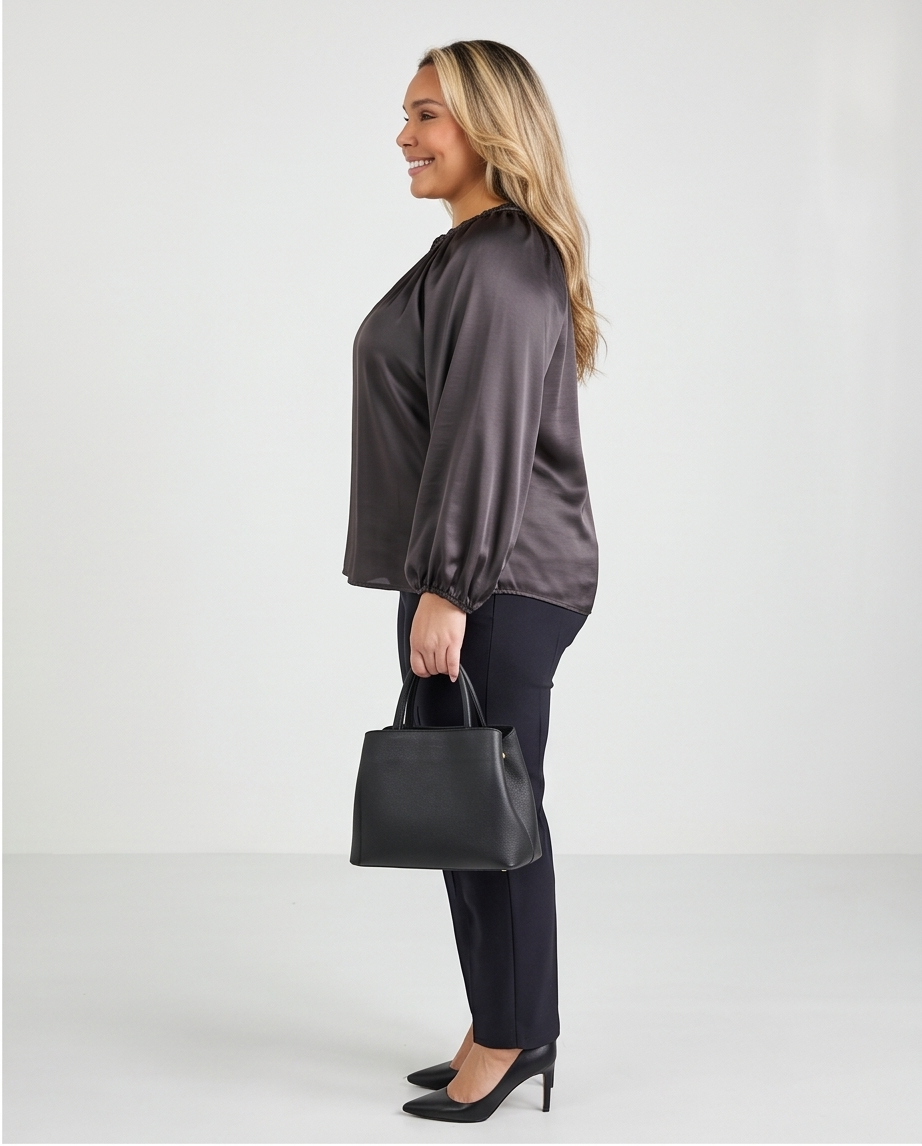 Plus Size Black Long Sleeve Top