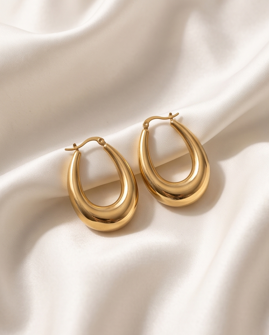 Stainless Steel Gold Hoop Earrings