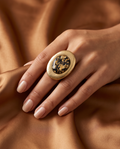 Gold Patterns Big Ring