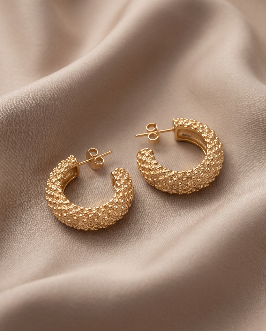 Stainless Steel Gabby Gold Hoop Earrings