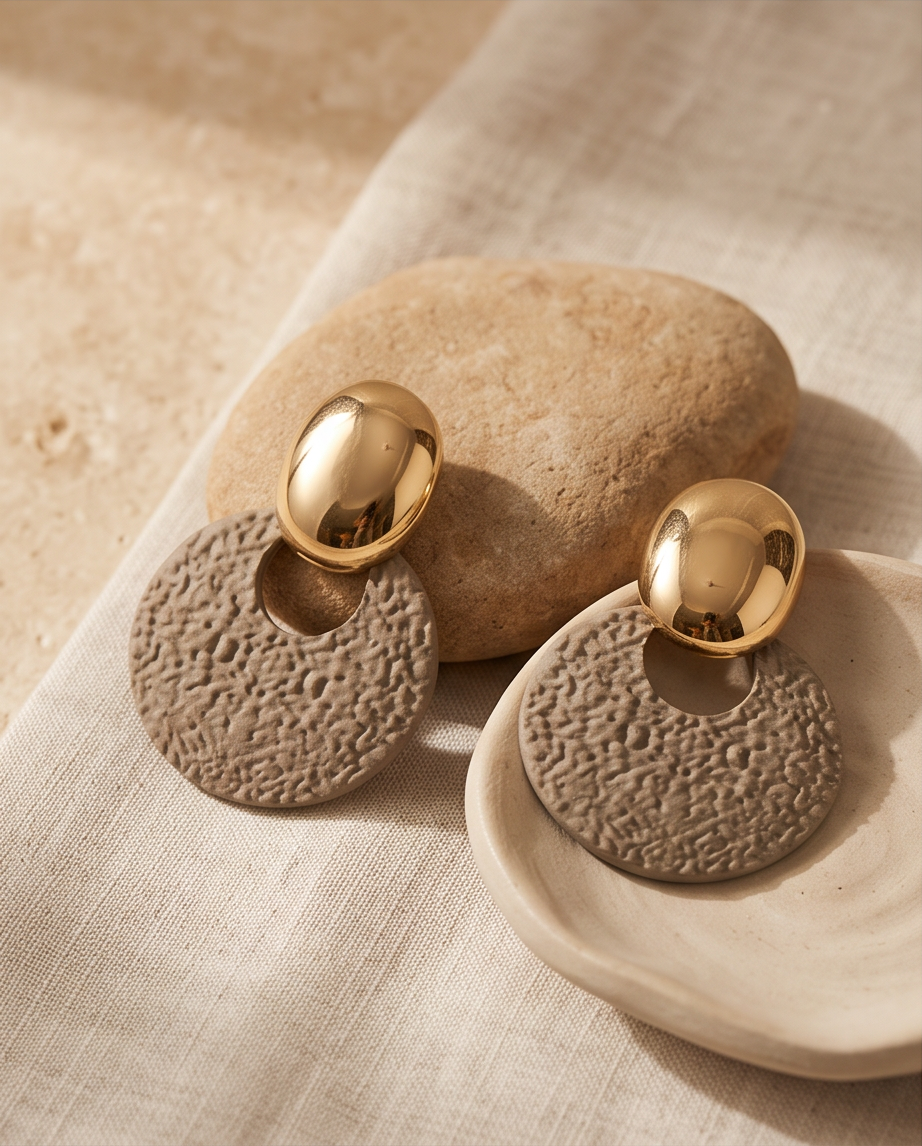 Melody Round Textured Earrings