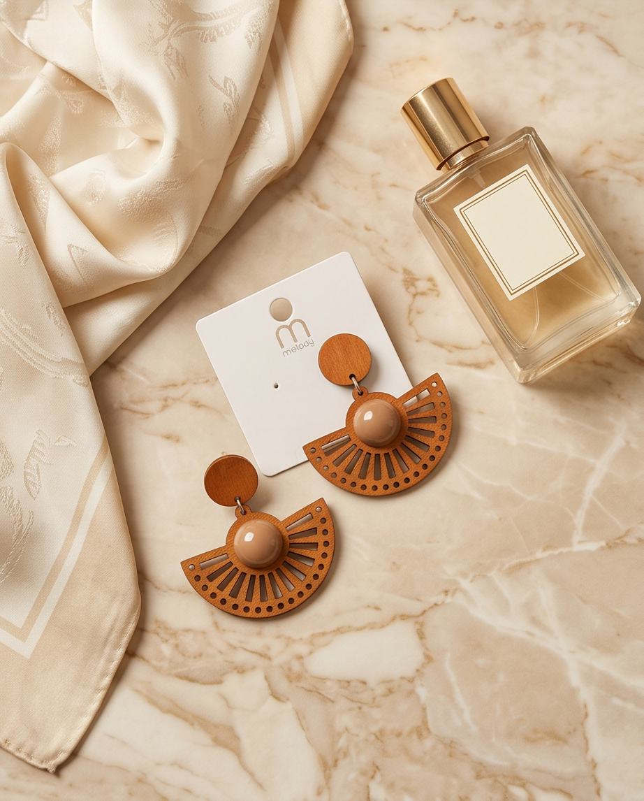 Brown & Nude Tribal Earrings