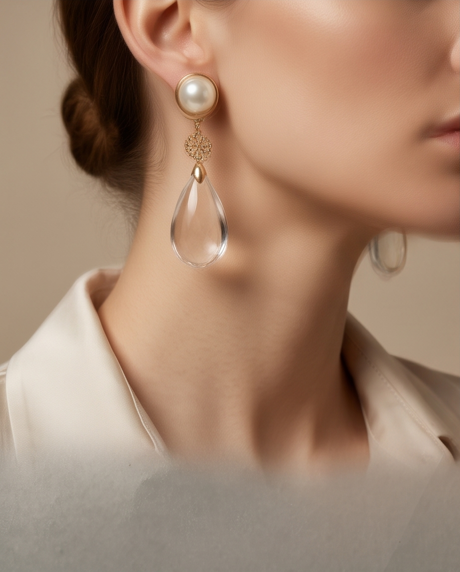 Clear Teardrop Earrings