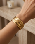 Stainless Steel Palm Leaf Bracelet