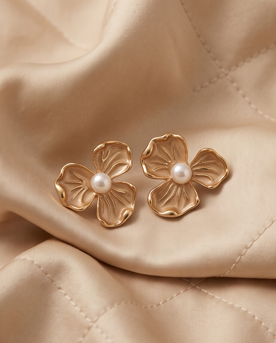 Melody Felicita Pearl Flower Earrings