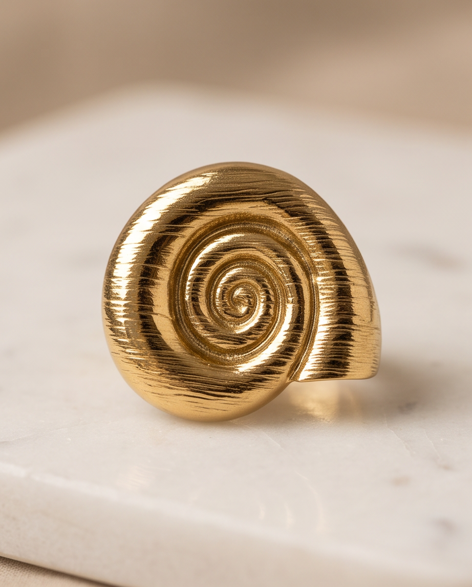 Stainless Steel Mega Shell Adjustable Ring