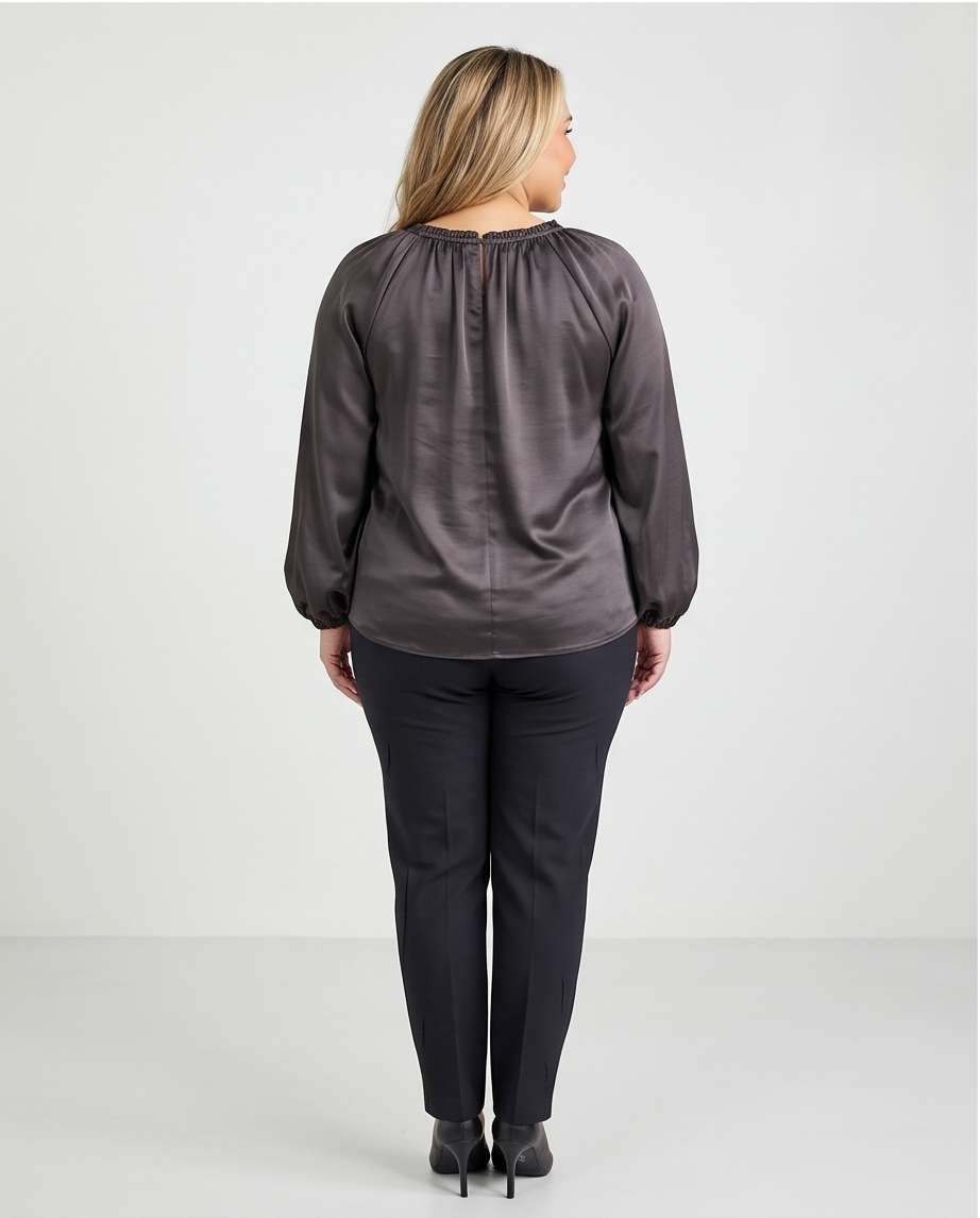 Plus Size Black Long Sleeve Top