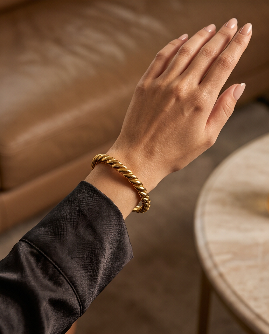 Stainless Steel Bamboo Bracelet