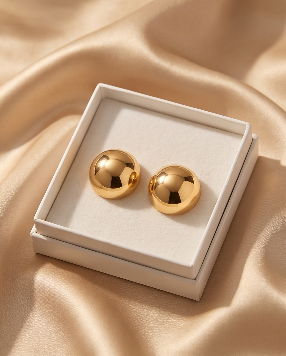 Nicole Gold Round Clip On Earrings
