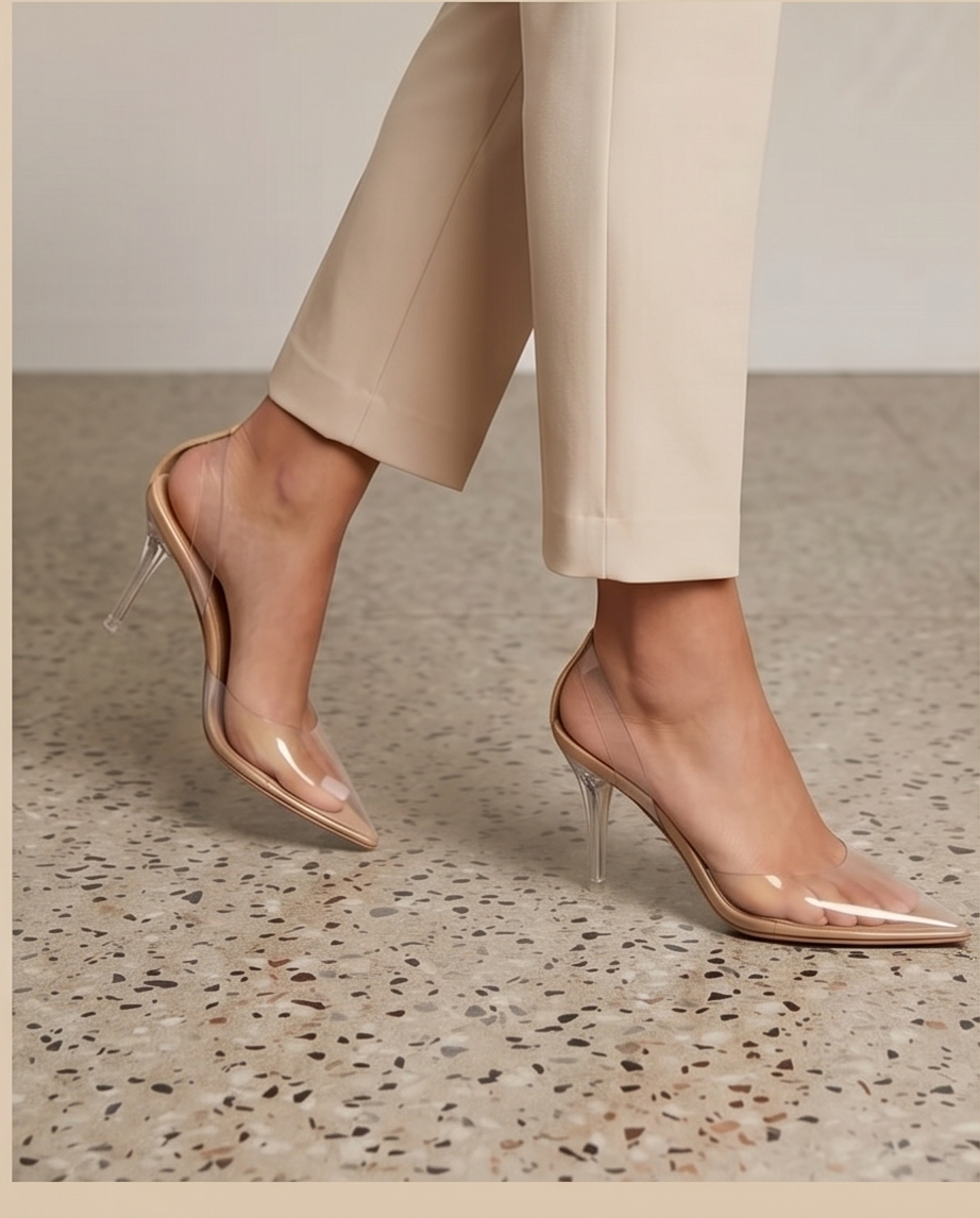 Pointy Clear Heels