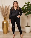Plus Size Black Distressed Jeans
