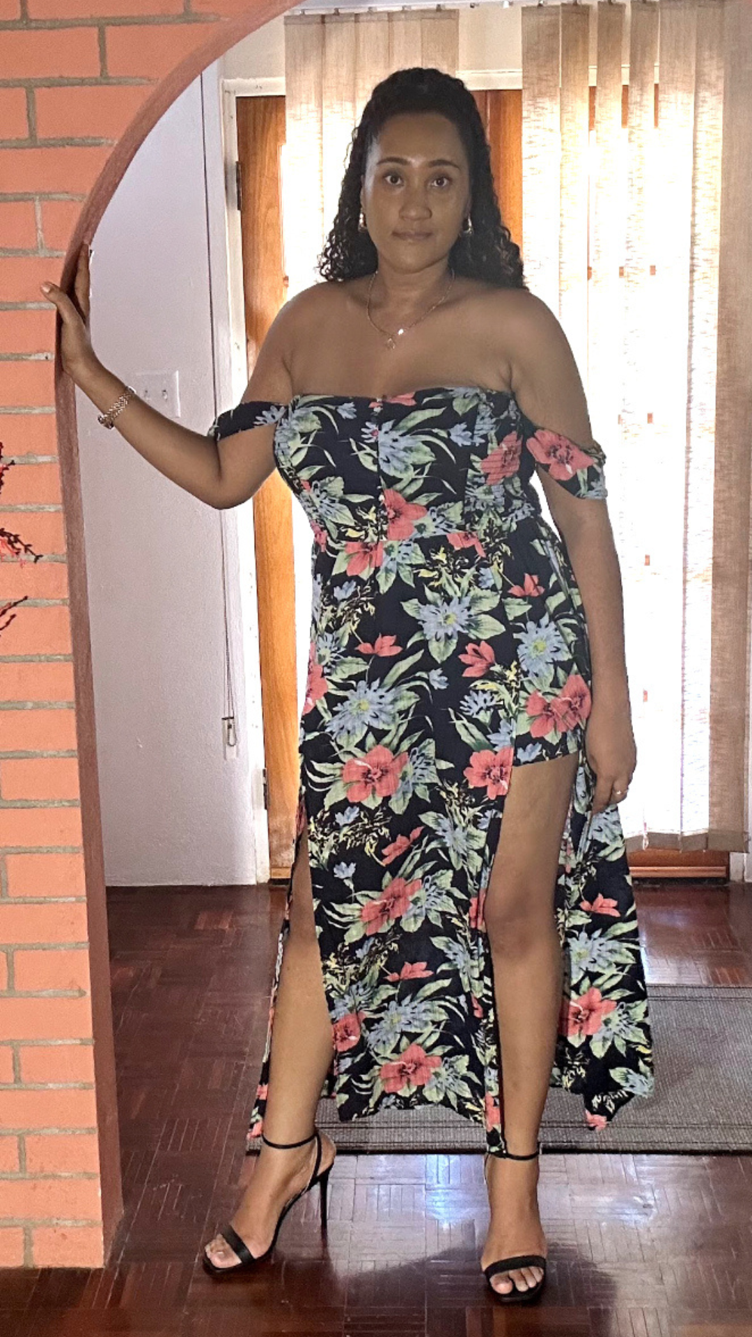 Plus Size Floral Overlay Jumpsuit - 1329