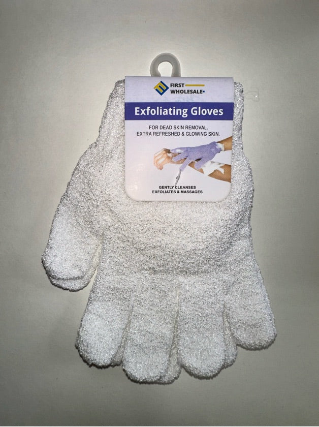 White Exfoliating Gloves - F30377