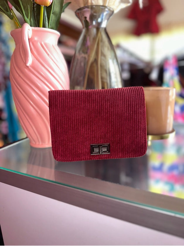 Burgundy Velvet Mini Bag - 1429