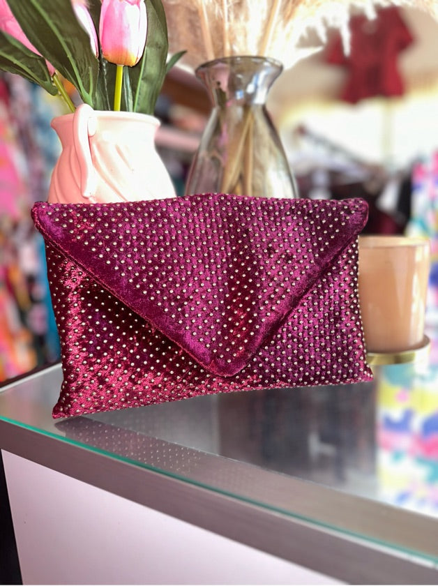 Purple Diamond Envelope Clutch - 1438