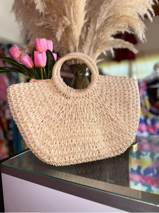 Woven Straw Tote Bag - 1425
