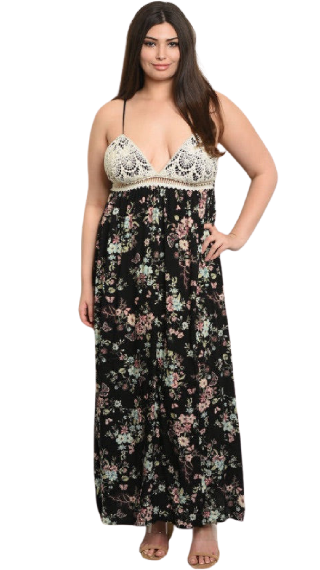 Plus Size Crochet Maxi Dress - 1017