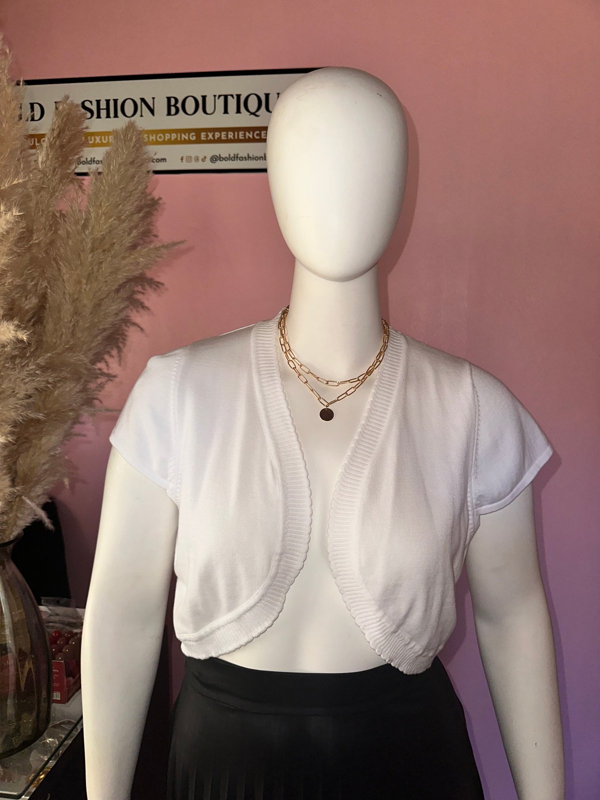 Plus Size White Bolero - 1403