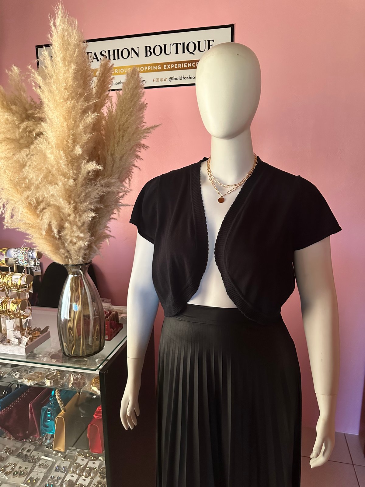 Plus Size Black Bolero - 1404