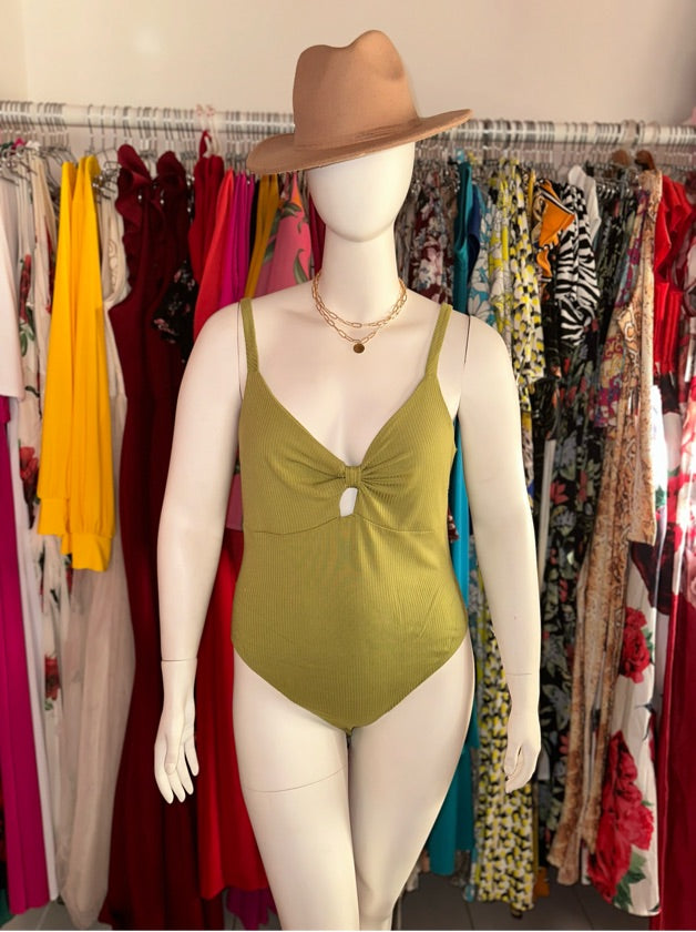 Plus Size Green Bodysuit - 1407