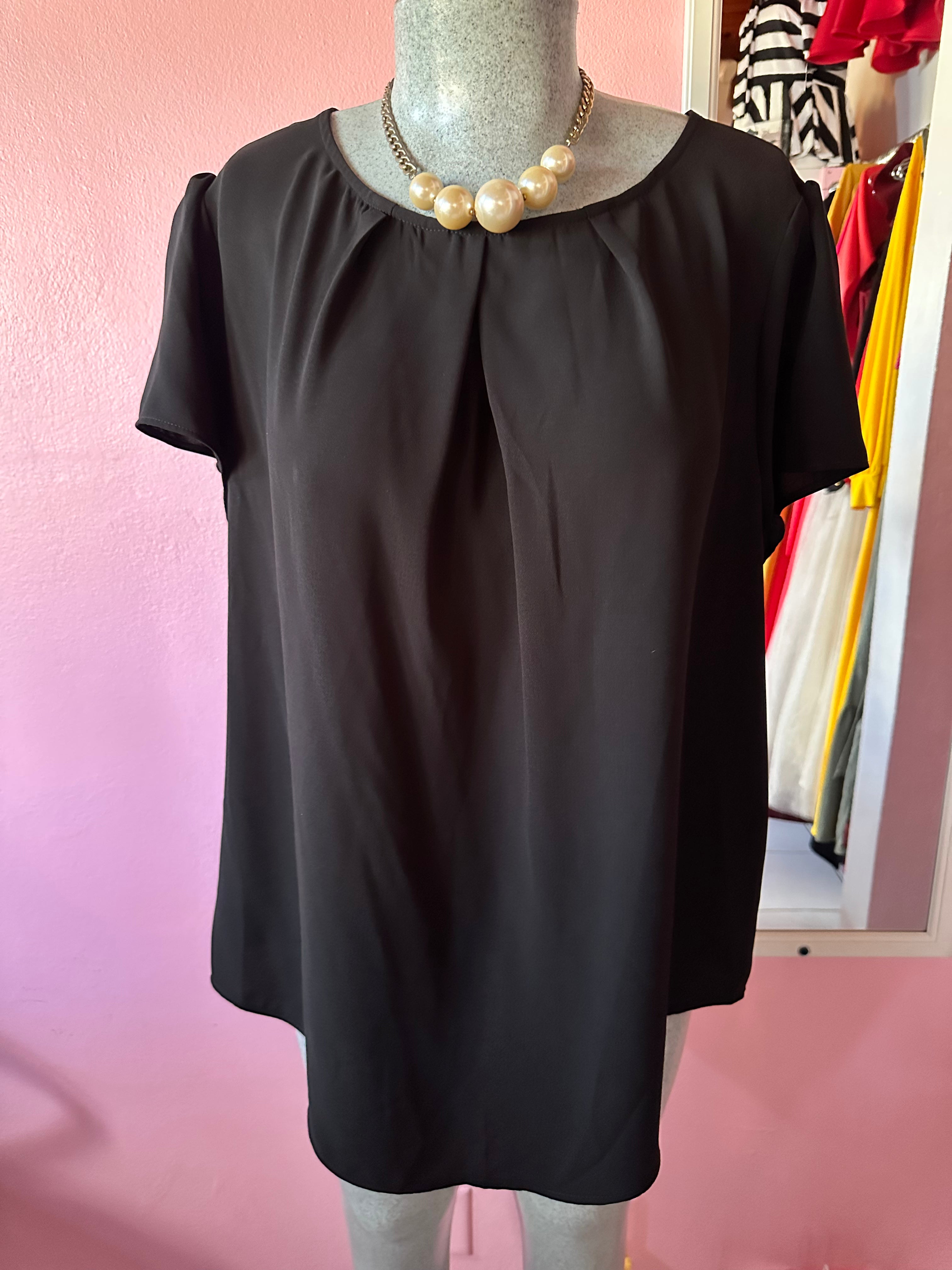 Plus Size Black Blouse - 1322