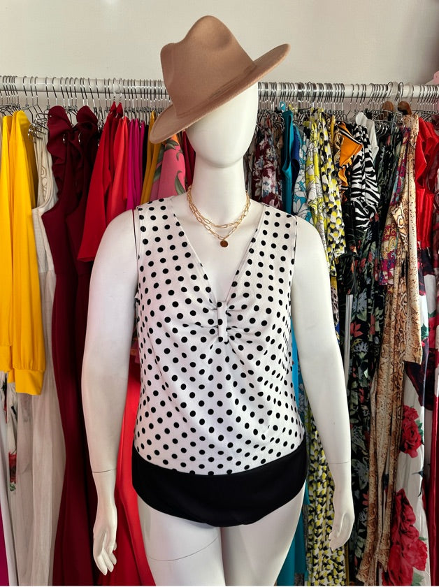 Plus Size Polka Dot Bodysuit - 1412