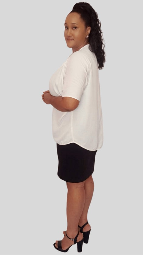 Plus Size Oversized White Kimono - LB548