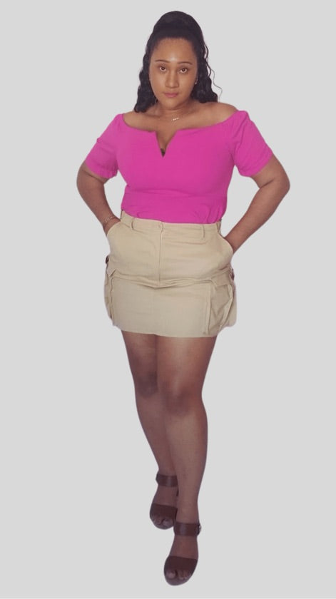 Plus Size Cargo Skirt - Sl2192A-P