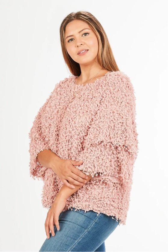 Plus Size Pink Ruffle Top - VT14332X