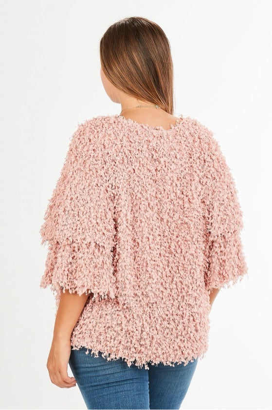 Plus Size Pink Ruffle Top - VT14332X