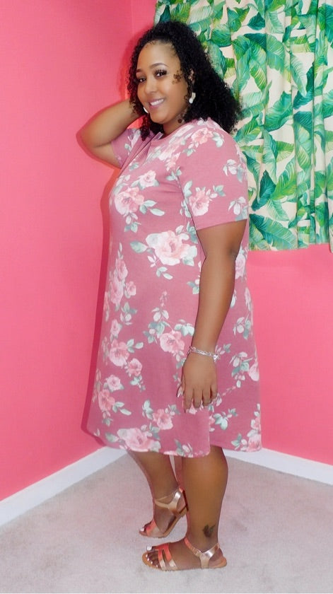 Plus Size Mauve Dress - D1261X