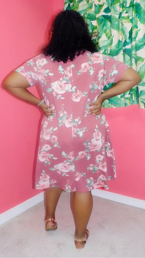 Plus Size Mauve Dress - D1261X