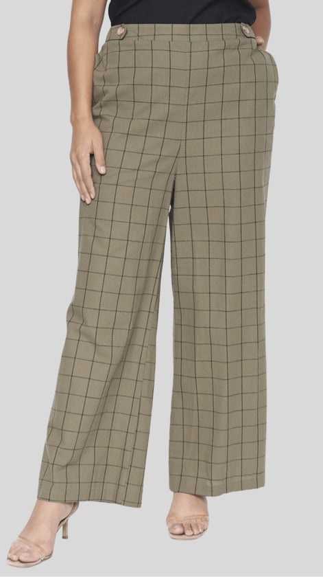 Plus-size Brown Wide Leg Pants - PTB4310