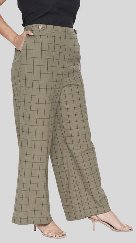 Plus-size Brown Wide Leg Pants - PTB4310