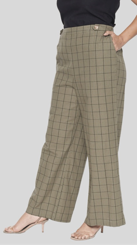 Plus-size Brown Wide Leg Pants - PTB4310
