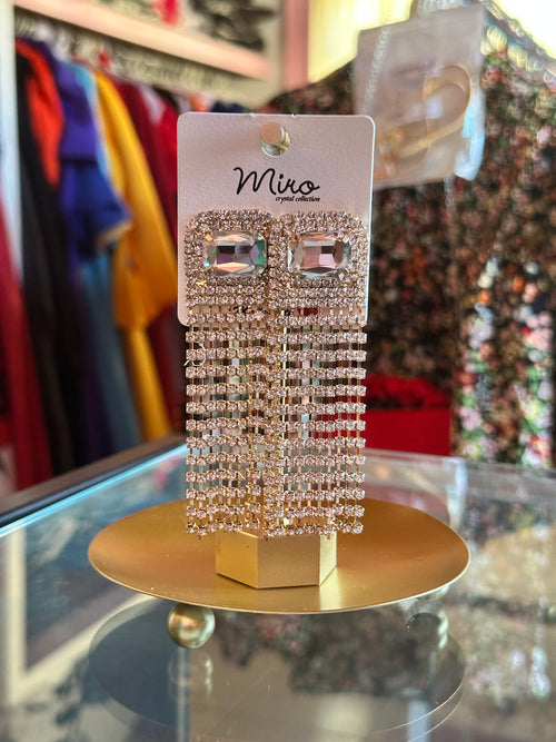 Miko Gold Diamond String Earrings - 202569