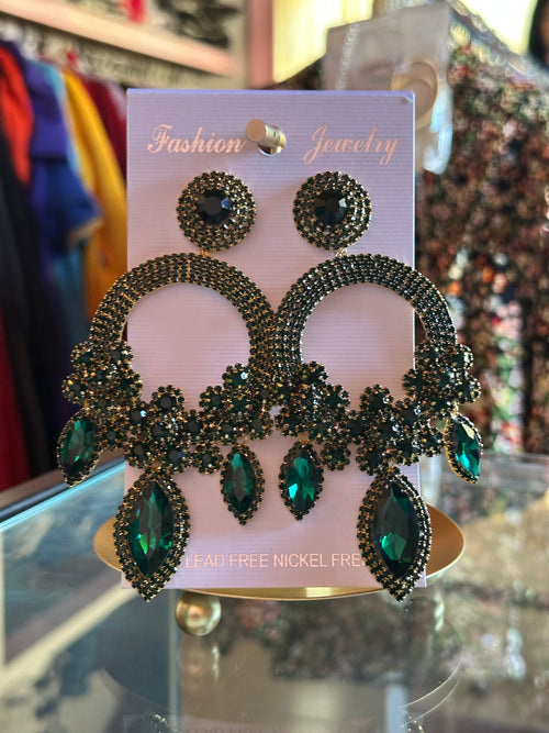 Green Chandelier Earrings