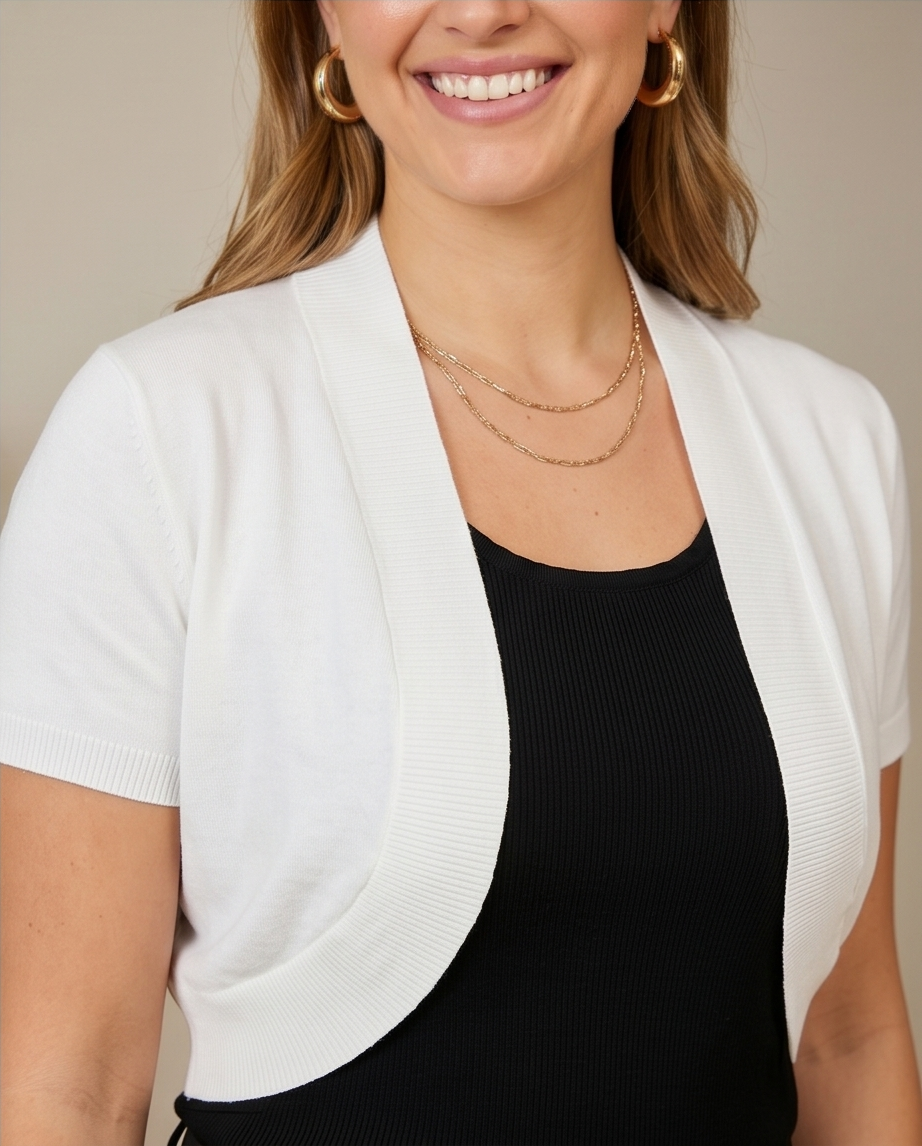 Plus Size White Bolero