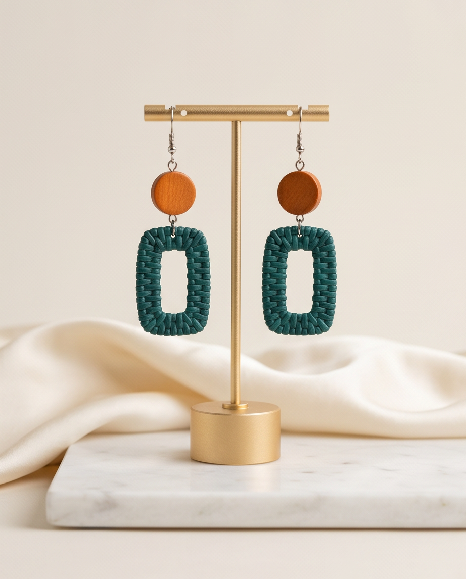 Teal Layered Earrings