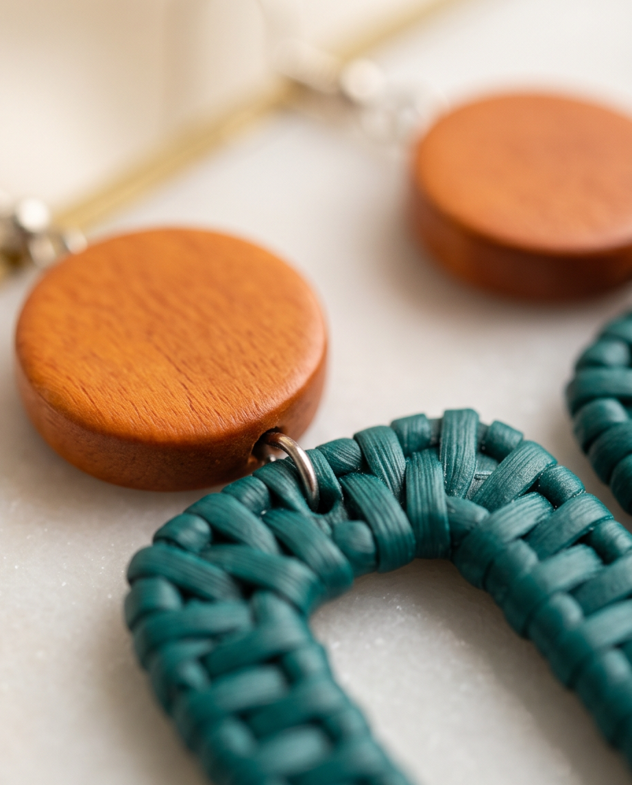 Teal Layered Earrings