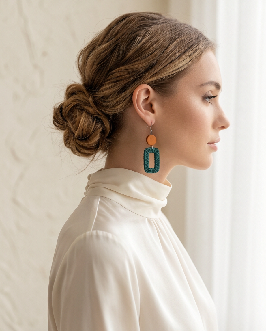 Teal Layered Earrings