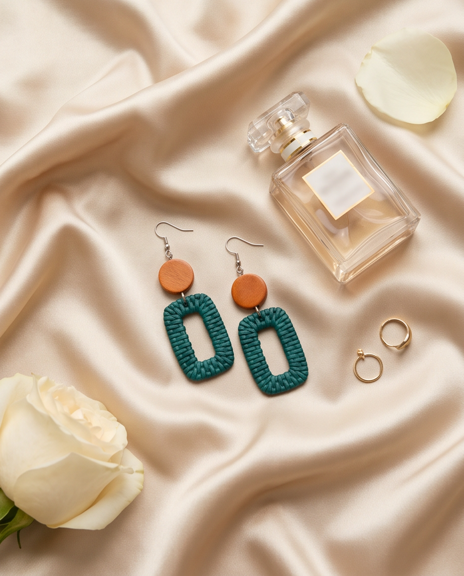 Teal Layered Earrings