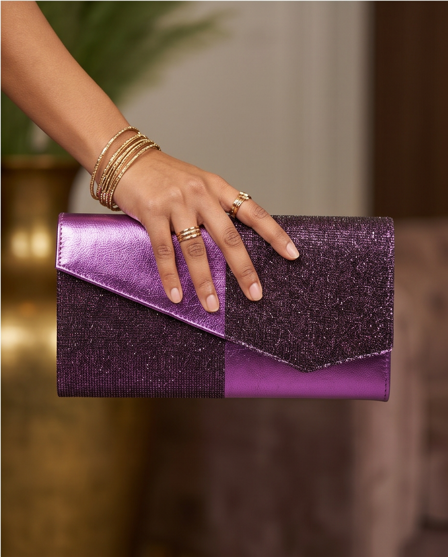 Purple Two-Tone Clutch