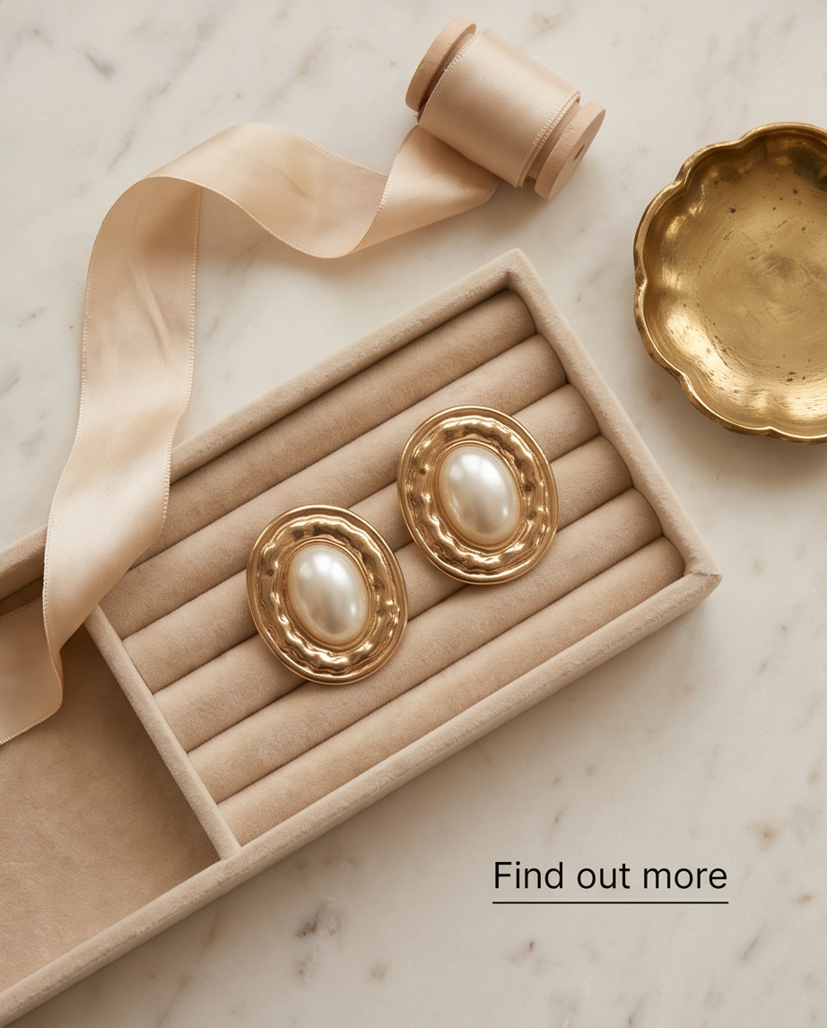Jumbo Gold & Pearl Circle Earring