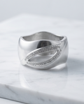 Sculptural Silver Cuff Bracelet