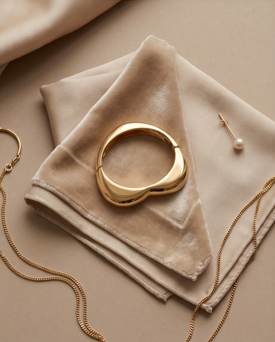 Aligned Gold Heart Bracelet