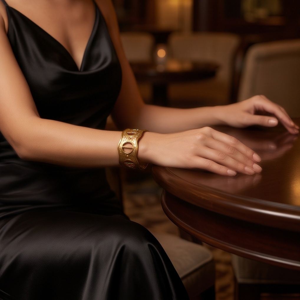 Stainless Steel Gold Chunky Bracelet