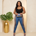 Plus Size Lace Up Denim