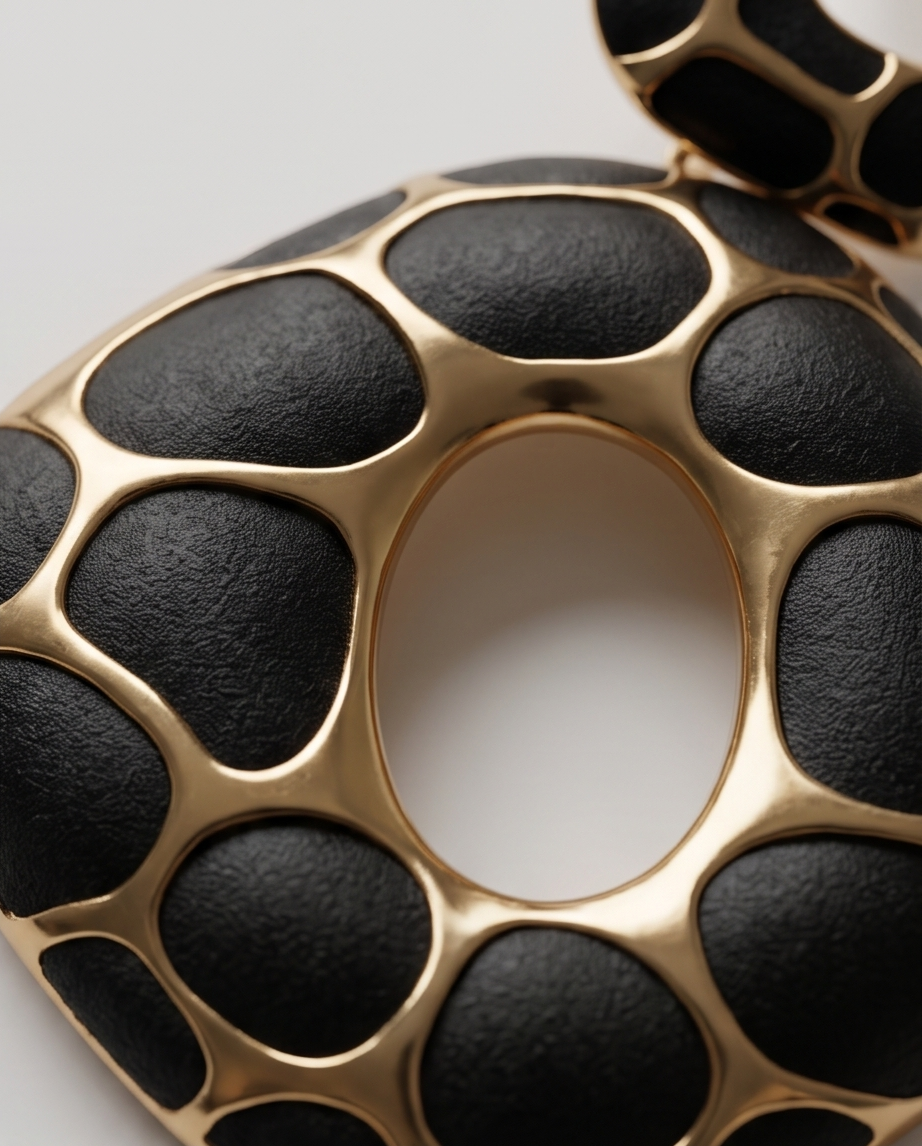 Black & Gold Textured Earrings