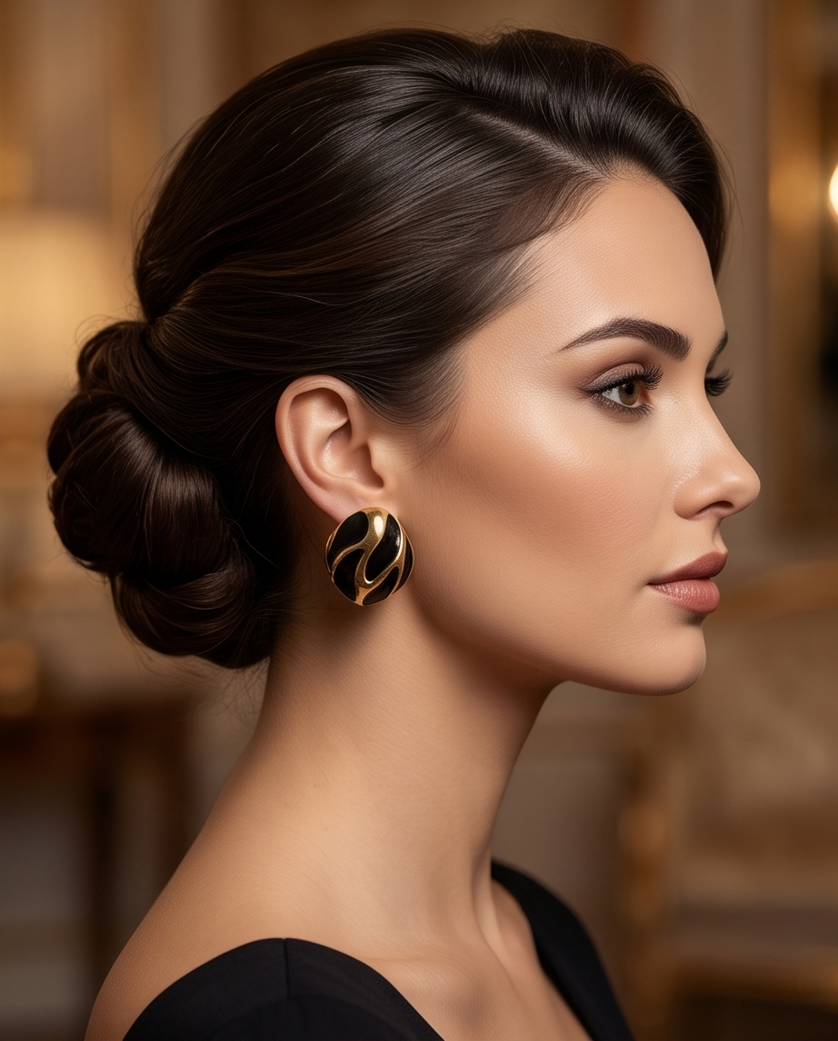 Stainless Steel Gold & Black Tessa Earring